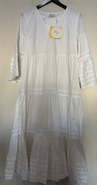 Lisa Marie Fernandez x Target Ric Rac Midi Dress White Size XS New